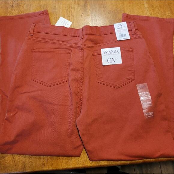 Womens Gloria Vanderbilt Copper Orange Straight Leg Jeans 18 - Picture 7 of 10